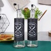 Excellent Houseware Stikliniai aliejaus ir acto buteliai 300 ml, juodi, 2 vnt.