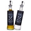 Excellent Houseware Stikliniai aliejaus ir acto buteliai 300 ml, juodi, 2 vnt.