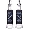 Excellent Houseware Stikliniai aliejaus ir acto buteliai 300 ml, juodi, 2 vnt.