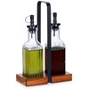 Aliejaus ir acto butelių rinkinys su stovu Vilde 2x190 ml
