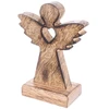 Angelo figūrėlė iš mangmedžio medienos, ruda, 8 × 4 × 11,5 cm