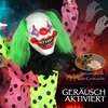 Animatroninė Helovino dekoracija su 3 klounais, įvairiaspalvė, 40 × 35 × 180 cm