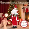 Animuota Kalėdų Senelio figūra su garso ir lietimo aktyvavimu, raudona, 50 × 25 × 120 cm
