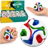 Lean Toys Antistresinis kamuoliukas su įdubimais, futbolo dizaino, įvairiaspalvis, Ø 7 cm