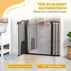 Apsauginiai varteliai gyvūnams su mažomis durelėmis ir automatiniu užsidarymu, juodi, 75–103 × 76 cm