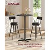 Songmics Vasagle Apvalus baro stalas 60 x 60 x 104,5 cm juodmedžio juodos spalvos