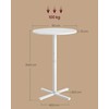 Songmics Vasagle Apvalus baro stalas 60 x 60 x 104,5 cm sniego baltumo