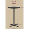 Songmics Vasagle Apvalus baro stalas 60 x 60 x 104,5 cm juodmedžio juodos spalvos