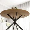 HOMCOM apvalus valgomojo stalas 4 asmenims, Ø120 cm, virtuvinis stalas pramoniniu stiliumi su plieninėmis kojomis, skirtas valgomajam, virtuvei, namų biurui, ąžuolas