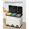 Songmics 3 x 15 litrų talpos šiukšlių dėžė su dangčiu ir vidine šiukšliadėže balta-juoda