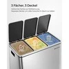Songmics 54 litrų talpos šiukšliadėžė (3 x 18 l)