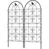 Outsunny metalinė grotelė vijokliniams augalams, 2 vnt. rinkinys, įsmeigiama, nerūdijanti, su paukščių motyvu, 50x120 cm, atrama pomidorams, gėlėms ir kambariniams augalams, juoda