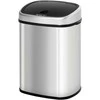 HOMCOM 48L šiukšliadėžė, automatinė virtuvinė šiukšliadėžė su infraraudonųjų spindulių jutikliu, higieniška, nerūdijančio plieno, sidabrinė, 40,5x29,5x68 cm