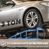 Automobilinės užvažiavimo rampos su hidrauliniais keltuvais, juodos, 114 × 34,5 × 23–32,5 cm, 2 vnt.