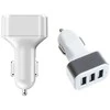 Automobilinis įkroviklis 3xUSB, baltai sidabrinis