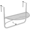 Outsunny Pakabinamas staliukas balkonui, reguliuojamo aukščio pusapvalis Ø30 cm - balta L60 x W45 x H50 cm
