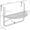 Outsunny Pakabinamas staliukas balkonui, reguliuojamo aukščio pusapvalis Ø30 cm - balta L60 x W45 x H50 cm