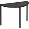 Outsunny Pusapvalis sodo staliukas iš poliratano ir metalo, juodas, 100 x 50 x 74 cm