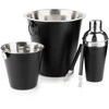 Excellent Houseware Plieninis kokteilių gaminimo rinkinys 4 vnt. juodas
