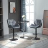 HOMCOM 2 vnt. baro kėdžių komplektas, paminkštinta baro kėdė su metaliniu rėmu, atlošu, aksomo išvaizda, reguliuojamo aukščio, 360° pasukama
