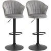 Homcom Reguliuojamo aukščio 2 baro kėdžių rinkinys - pilka 51,5x 57,5 x 93-114,5 cm
