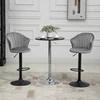Homcom Reguliuojamo aukščio 2 baro kėdžių rinkinys - pilka 51,5x 57,5 x 93-114,5 cm
