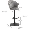 Homcom Reguliuojamo aukščio 2 baro kėdžių rinkinys - pilka 51,5x 57,5 x 93-114,5 cm
