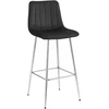 Leobert Baro kėdė POZZA, veliūrinė, chromuotos kojelės, juoda, 43 × 49 × 102 cm