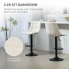 HOMCOM 2 baro kėdės, minkštos baro kėdės su atlošu, plieno rėmas, šenilinė išvaizda, reguliuojamo aukščio virtuvės kėdės su atramomis kojoms 360° pasukama kėdė virtuvei, svetainei Smėlio spalvos