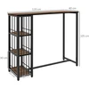 Homcom Baro stalas su 3 lentynomis - rudos spalvos 120 x 40 x 105 cm