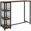 Homcom Baro stalas su 3 lentynomis - rudos spalvos 120 x 40 x 105 cm