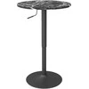 HOMCOM baro stalas aukštas stalas apvalus valgomojo stalas 2 asmenims, marmurinės išvaizdos virtuvinis stalas svetainei, valgomajam, mažoms patalpoms, juodas, Ø60 x 68-93,5 cm
