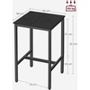 Songmics Vasagle Baro stalas su plieniniu rėmu 60 x 60 x 92 cm juodalksnio juodos-juodos spalvos
