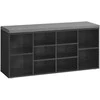 Songmics Vasagle Batų lentyna su sėdyne 30 x 104 x 48 cm juodmedžio juoda