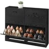 Songmics Batų spintelė su 4 durelėmis 24x105,5x82,7 cm juoda