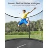 SONGMICS batutas 305 cm skersmens, sodo batutas vaikams su saugos tinklu, 180 cm aukščio išlenkti strypai, kraštų dangtis, kopėčios, plieno rėmas, juodos spalvos STR102B01