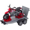Lean Toys Bekelės automobilio rinkinys su priekaba ir motociklu, šviesos ir garsai, žalias
