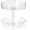 Besisukantis dviejų lygių kosmetikos stovas, skaidrus, 21 × 21 × 21,5 cm