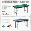 SPORTNOW 2in1 daugiafunkcis žaidimų stalas, stalo tenisas, biliardas, su priedais, vaikams, paaugliams, suaugusiems, plieno, 140x63x60-80 cm, žalias