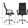 HOMCOM ergonominė biuro kėdė, žaidimų kėdė, pasukama kėdė su supimosi funkcija, reguliuojamo aukščio darbo kėdė, porolonas, tinklelis, juoda