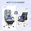 HOMCOM biuro kėdė, ergonomiška darbo kėdė su supimo funkcija, kojų atrama, kompiuterio kėdė su atsilenkimo funkcija, sukamoji kėdė su juosmens pagalvėle, iki 180 kg keliamoji galia, odos imitacija, pilka