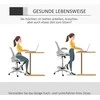 Vinsetto biuro kėdė ergonomiška rašomojo stalo kėdė su pakeliamais porankiais ir reguliuojama kojų atrama, reguliuojamo aukščio sukama kėdė su siūbavimo funkcija, tinklelio danga, šviesiai pilka
