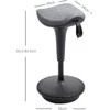 Vinsetto biuro kėdė su pasukimo funkcija, ergonomiška, reguliuojamo aukščio 65,5-83,5 cm, 120° pakreipiama, pilkos spalvos