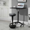 Vinsetto biuro kėdė su pasukimo funkcija, ergonomiška, reguliuojamo aukščio 65,5-83,5 cm, 120° pakreipiama, pilkos spalvos