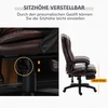 Vinsetto biuro kėdė vadovo kėdė sukamoji reguliuojamo aukščio ergonomiška su masažo funkcija, kojų atrama, galvos atrama ir atlošimo funkcija, dirbtinė oda, 68,5x68,5x113-121 cm