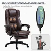 Vinsetto biuro kėdė vadovo kėdė sukamoji reguliuojamo aukščio ergonomiška su masažo funkcija, kojų atrama, galvos atrama ir atlošimo funkcija, dirbtinė oda, 68,5x68,5x113-121 cm
