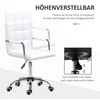 Homcom Pasukama darbo kėdė - PU Balta 52,5 x 54 x 84-99 cm