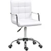 Homcom Pasukama darbo kėdė - PU Balta 52,5 x 54 x 84-99 cm