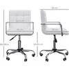 Homcom Pasukama darbo kėdė - PU Balta 52,5 x 54 x 84-99 cm
