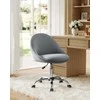 Songmics Biuro kėdė iš medvilnės ir lino mišinio, šviesiai pilka